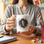 cană personalizată educatoare grupa fluturașilor cu poză și mesaj