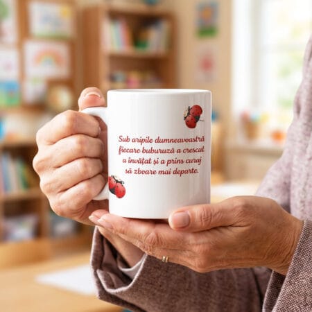 cană personalizată cu poză și mesaj — grupa buburuzelor