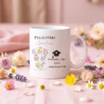 cană personalizată absolvire — viitorul tău este strălucitor