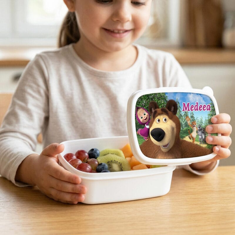 caserolă personalizată masha și ursul cu nume