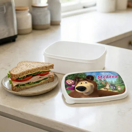 caserolă personalizată masha și ursul cu nume