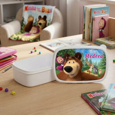 caserolă personalizată masha și ursul cu nume