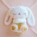 iepuraș de pluș personalizat "somn ușor" mișcare de respirație, sunete liniștitoare & nume brodat