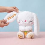 iepuraș de pluș personalizat "somn ușor" mișcare de respirație, sunete liniștitoare & nume brodat