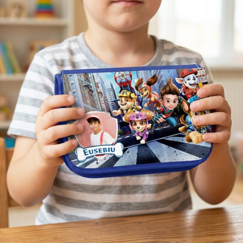 penar personalizat paw patrol cu poză și nume