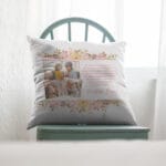 pernă personalizată În inima bunicii se găsesc – colaj 3 poze și mesaj