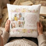 pernă personalizată În inima bunicii se găsesc – colaj 3 poze și mesaj