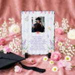 placă de ardezie personalizată cu poză și text — absolvire capitol nou