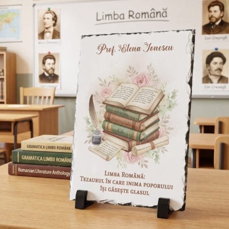 placă ardezie personalizată cu nume — cadou profesoară limba română