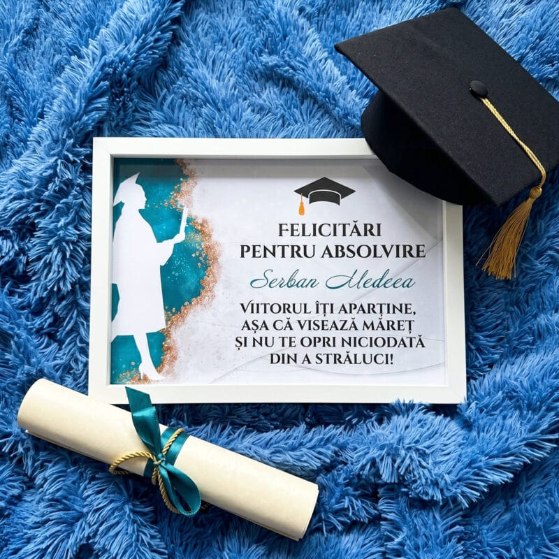 ramă foto 3d personalizată – felicitări pentru absolvire