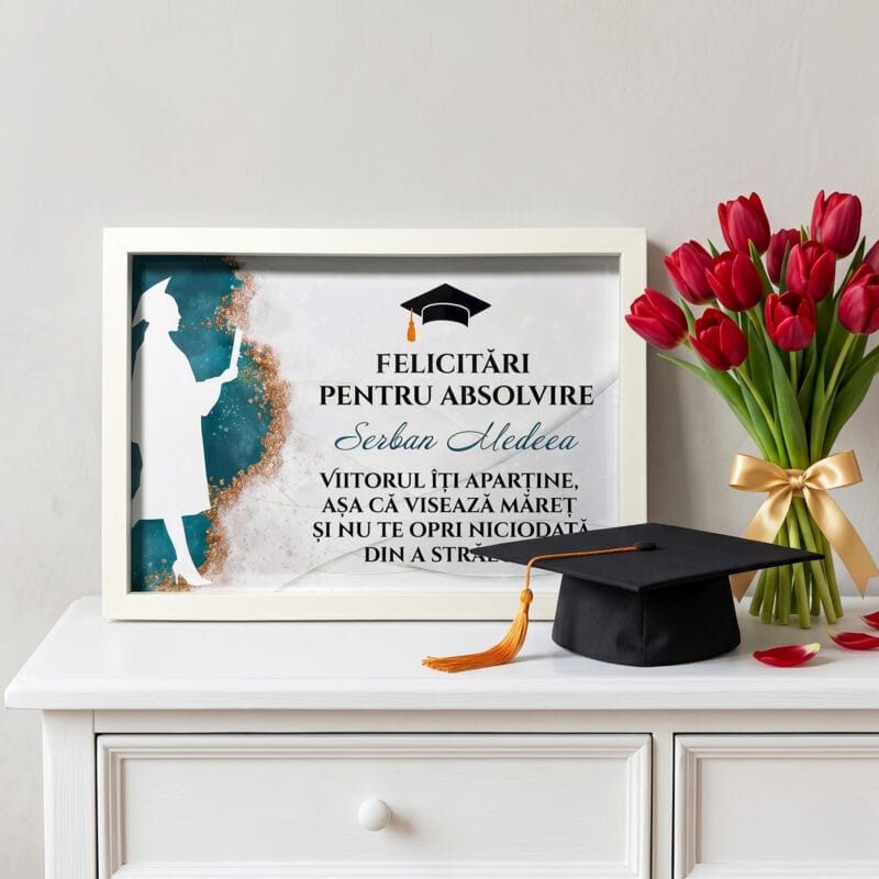 ramă foto 3d personalizată – felicitări pentru absolvire
