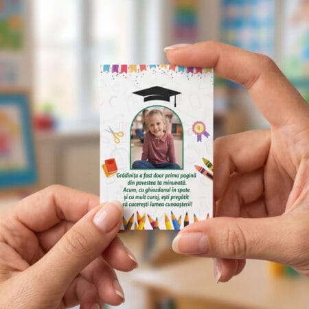 set 2 magneți personalizați – absolvire grădiniță – poză și mesaj