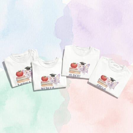 set tricouri personalizate cu nume — absolvire grupă fluturași