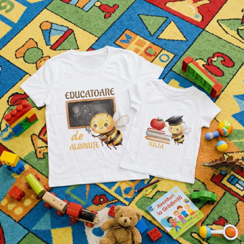 set tricouri personalizate cu nume — absolvire grupă albinuțe