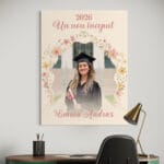 tablou canvas personalizat absolvire – un nou început – poză și nume