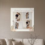 tablou canvas pătrat Începutul unei noi povești – colaj 4 poze materniate