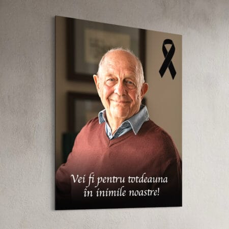 tablou memorial personalizat – omagiul de suflet cu poză și mesaj de neuitat