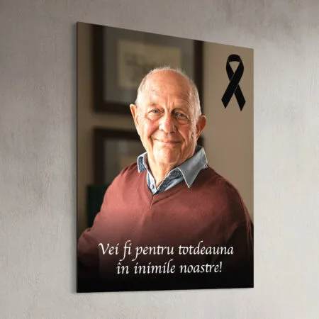 tablou memorial personalizat – omagiul de suflet cu poză și mesaj de neuitat