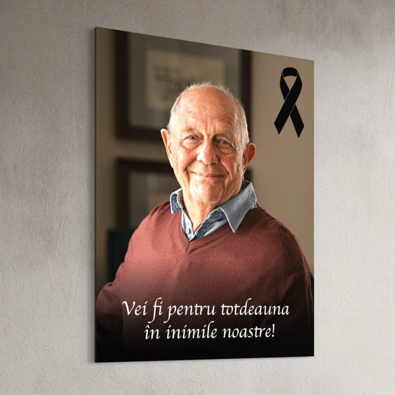 tablou memorial personalizat – omagiul de suflet cu poză și mesaj de neuitat