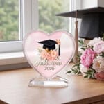 trofeu inimă cristal absolventă 2026 – design floral