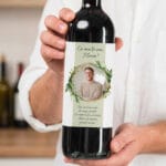 vin personalizat cu poză și mesaj la mulți ani florin – design elegant cu frunze