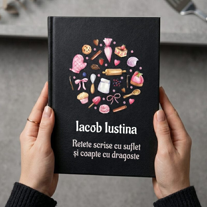 agendă de rețete personalizată cu nume și mesaj — cadou cofetar