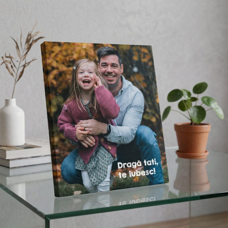 tablou canvas personalizat cu poză și mesaj — cadou tata