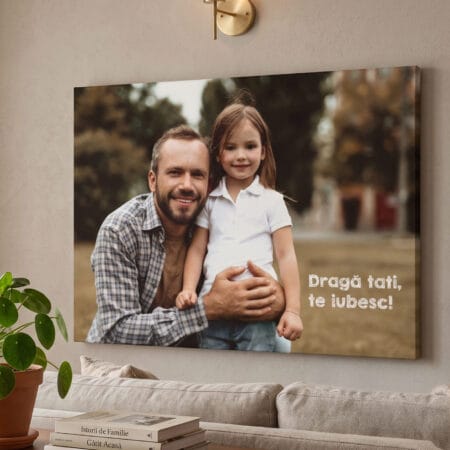 tablou canvas personalizat cu poză și mesaj — cadou tata