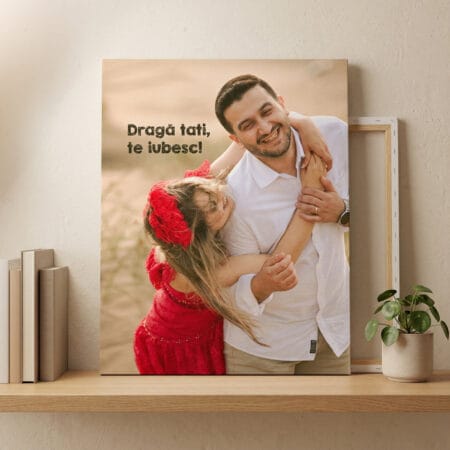tablou canvas personalizat cu poză și mesaj — cadou tata
