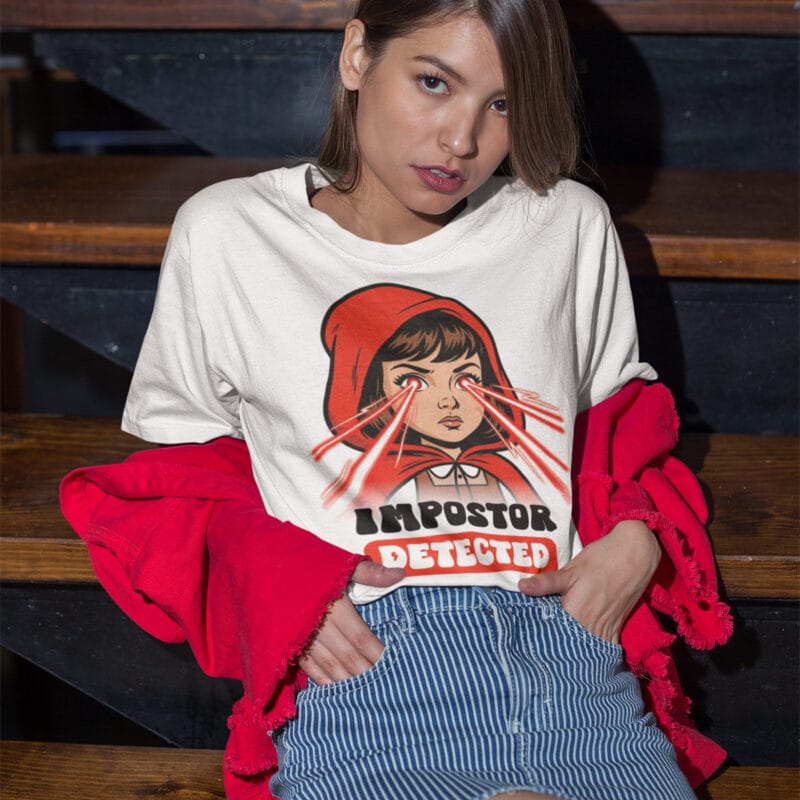 tricou oversized scufița roșie cu lasere — impostor detected