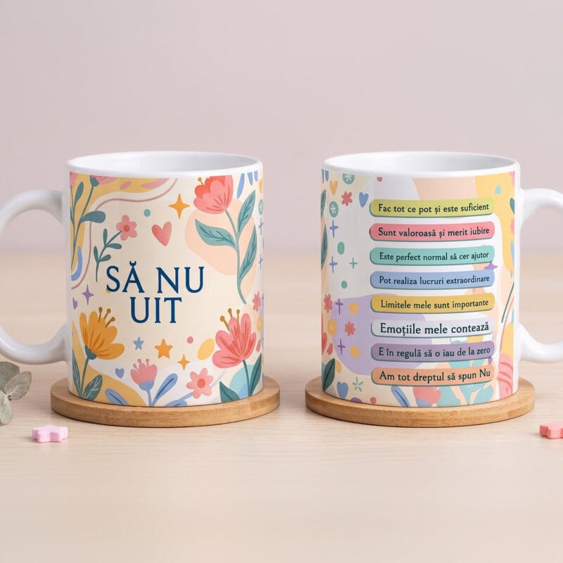 cană personalizată cu afirmații pozitive — să nu uit cană personalizată cu afirmații pozitive — să nu uit