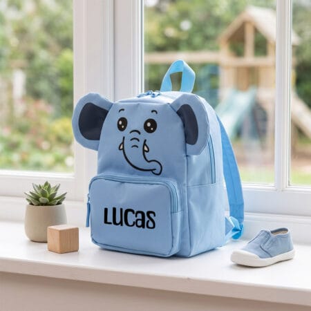 ghiozdan de copii personalizat cu nume — elefant