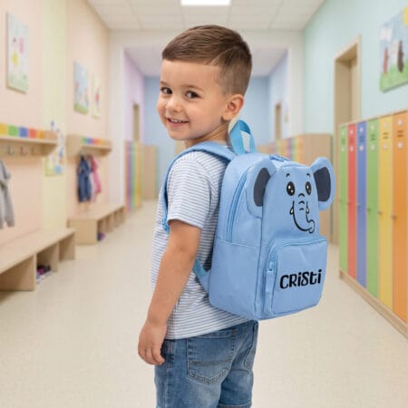 ghiozdan de copii personalizat cu nume — elefant