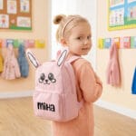 ghiozdan de copii personalizat cu nume — iepuraș