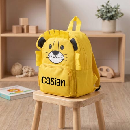 ghiozdan de copii personalizat cu nume — leu
