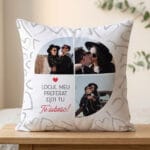 pernă personalizată cu 3 poze și mesaj — locul meu preferat ești tu