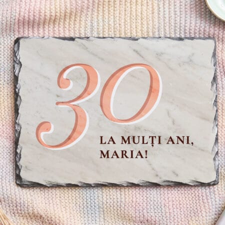 placă ardezie personalizată cu nume — aniversare 30 de ani