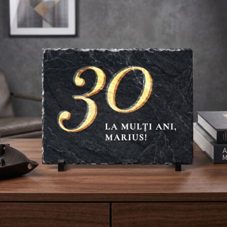 placă ardezie personalizată cu nume — aniversare 30 de ani pentru el