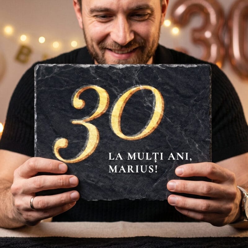 placă ardezie personalizată cu nume — aniversare 30 de ani pentru el