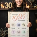 tablou canvas personalizat cu anul nașterii — aniversar retro