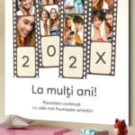 tablou canvas personalizat la mulți ani — colaj cu 12 poze și mesaj