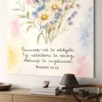 tablou canvas personalizat cu verset biblic — flori de câmp