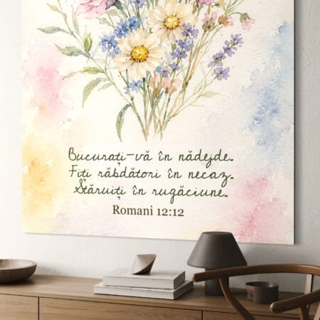 tablou canvas personalizat cu verset biblic — flori de câmp