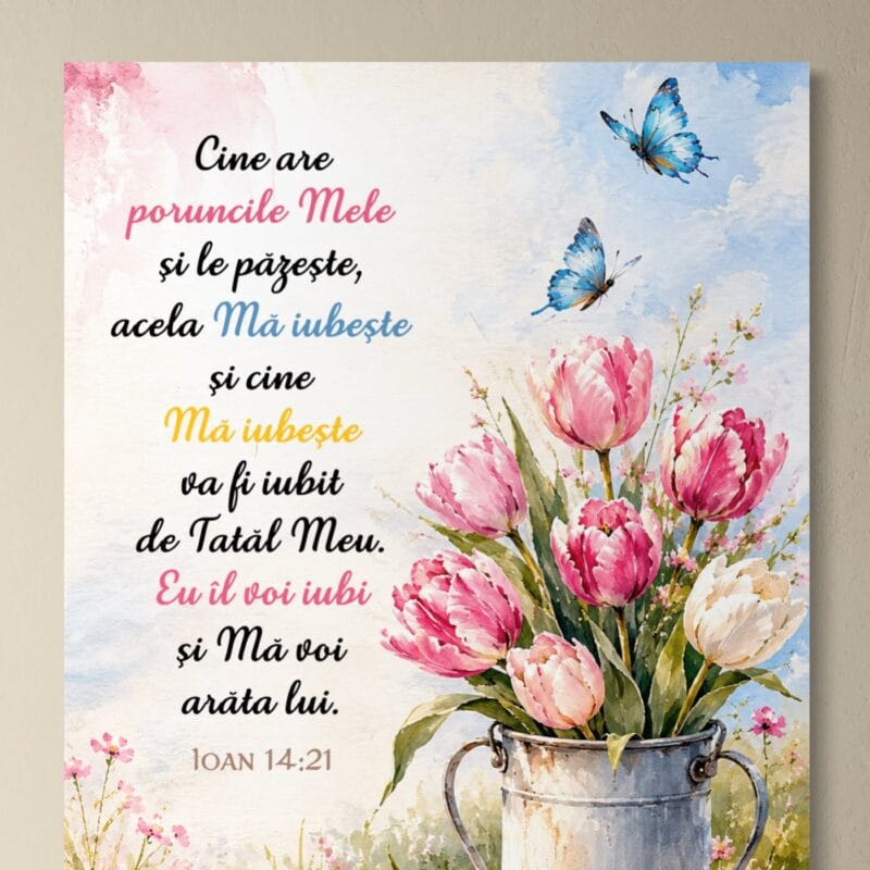 tablou canvas personalizat cu verset biblic — lalele