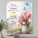tablou canvas personalizat cu verset biblic — lalele