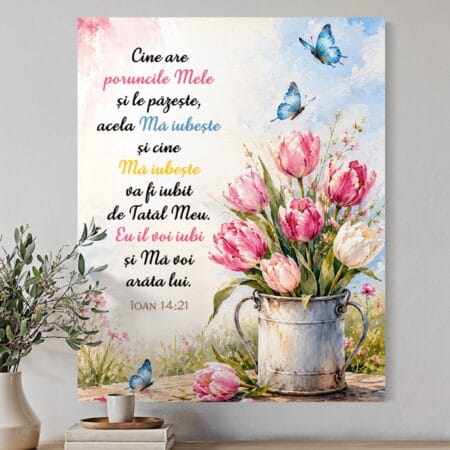 tablou canvas personalizat cu verset biblic — lalele