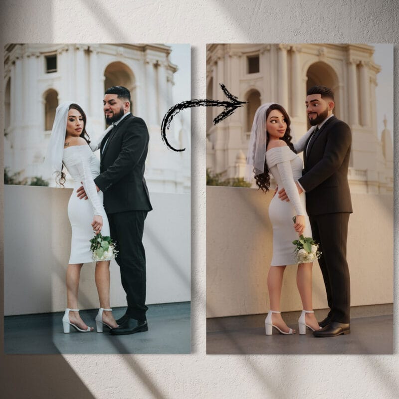 tablou canvas personalizat din poză — stil desen animat 3d