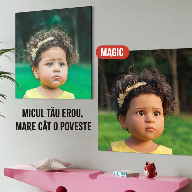tablou canvas personalizat din poză — stil desen animat 3d