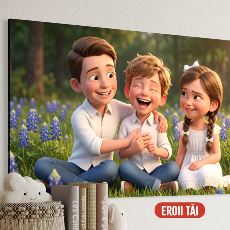 tablou canvas personalizat din poză — stil desen animat 3d