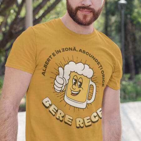 tricou bumbac personalizat bărbați cu nume — amuzant cu bere